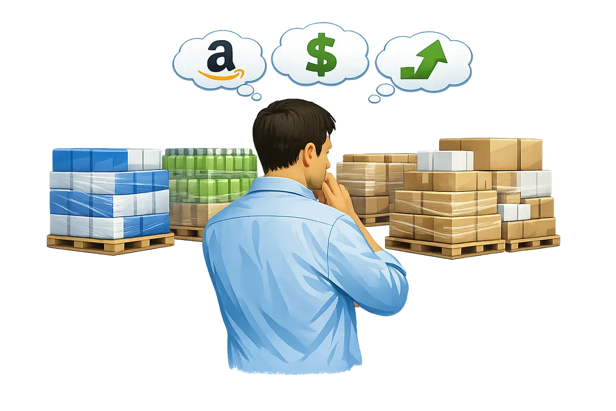 Weighing pallets of stock against Amazon demand and margin before buying